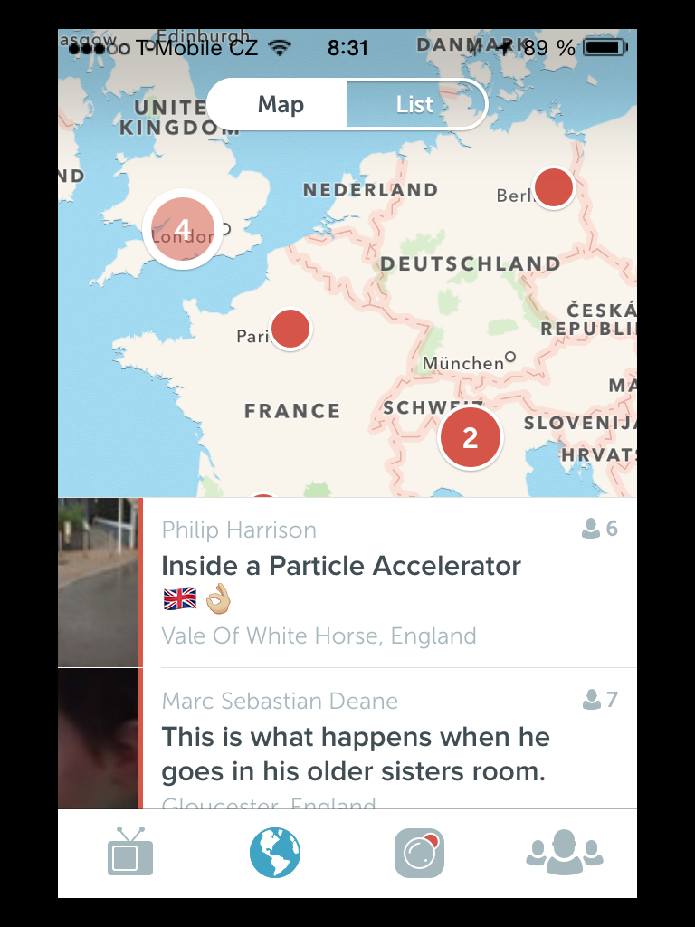 V Periscope můžete objevovat vysílání podle geografické olohy