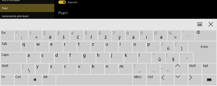 TIP#460: Pořiďte si normální dotykovou klávesnici na Windows 10 tabletu, ne tu českou hrůznost