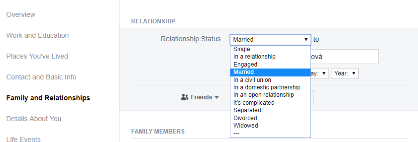 TIP#1377: Mám si na Facebooku nastavovat „rodinný stav“? Vyplnit děti? Manžele, manželku?