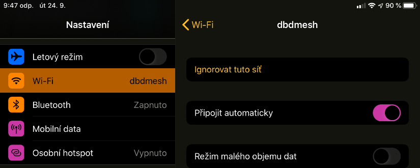 iPadOS 13/iOS 13: Co nového u nastavení/připojování Wi-Fi. Co je to režim malého objemu dat?
