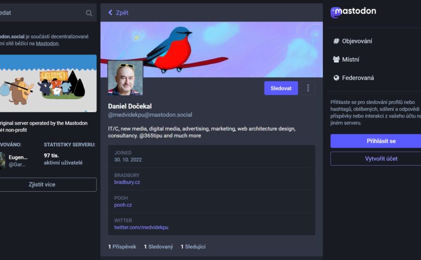 TIP#2279: Přestěhovat se z Twitteru na Mastodon? Jak na Mastodon