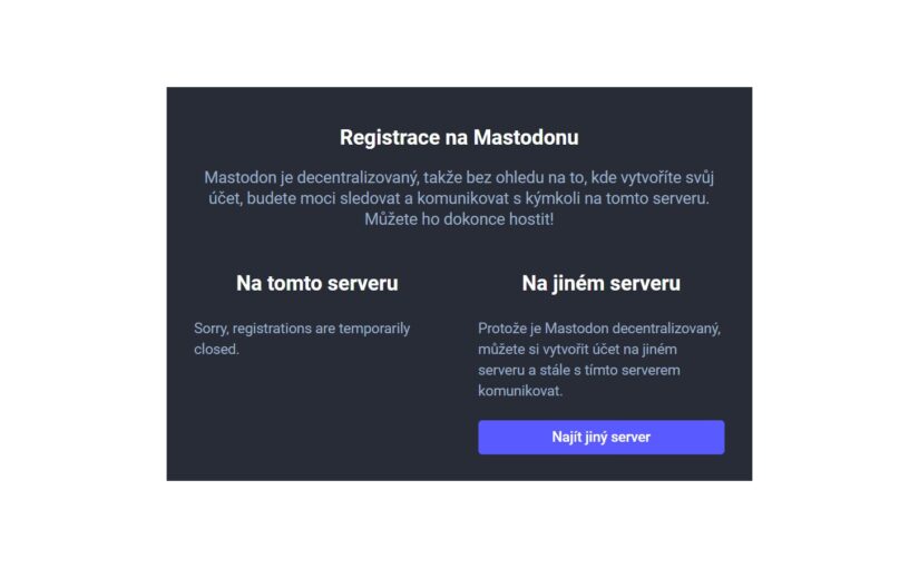 TIP#2289: Kde si založit účet pro Mastodon? Není to tak snadné jak to vypadá. Jaké české servery/instance?